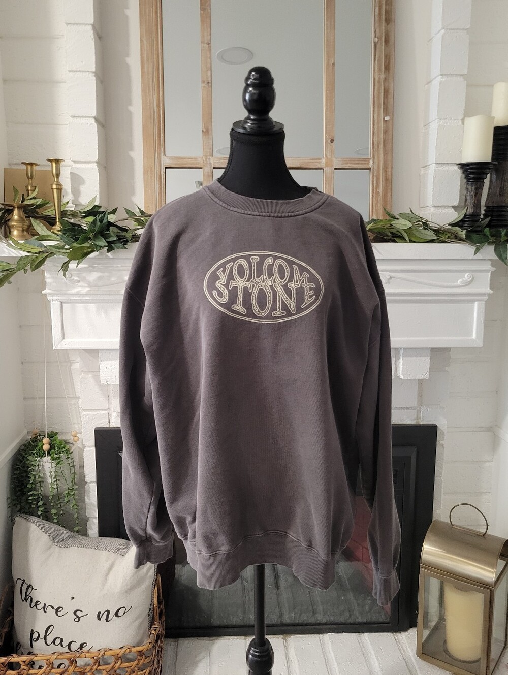 Volcom Lifer Crew Sweatshirt - Storm Cloud Loose Fit Size Large